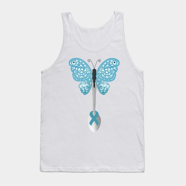 Butterfly Spoon Awareness Ribbon! (Blue) Tank Top by yourachingart